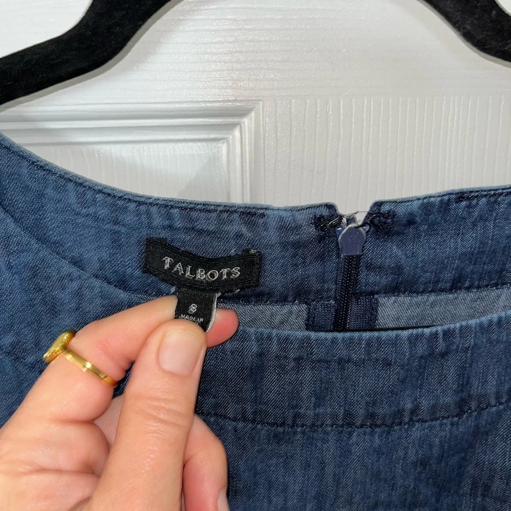 Talbots Dark Blue Long Sleeve Denim Dress - Picture 2 of 3